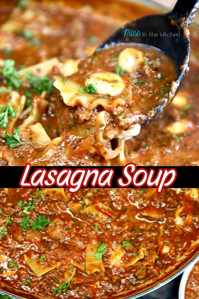 Lasagna Soup collage - text overlay.