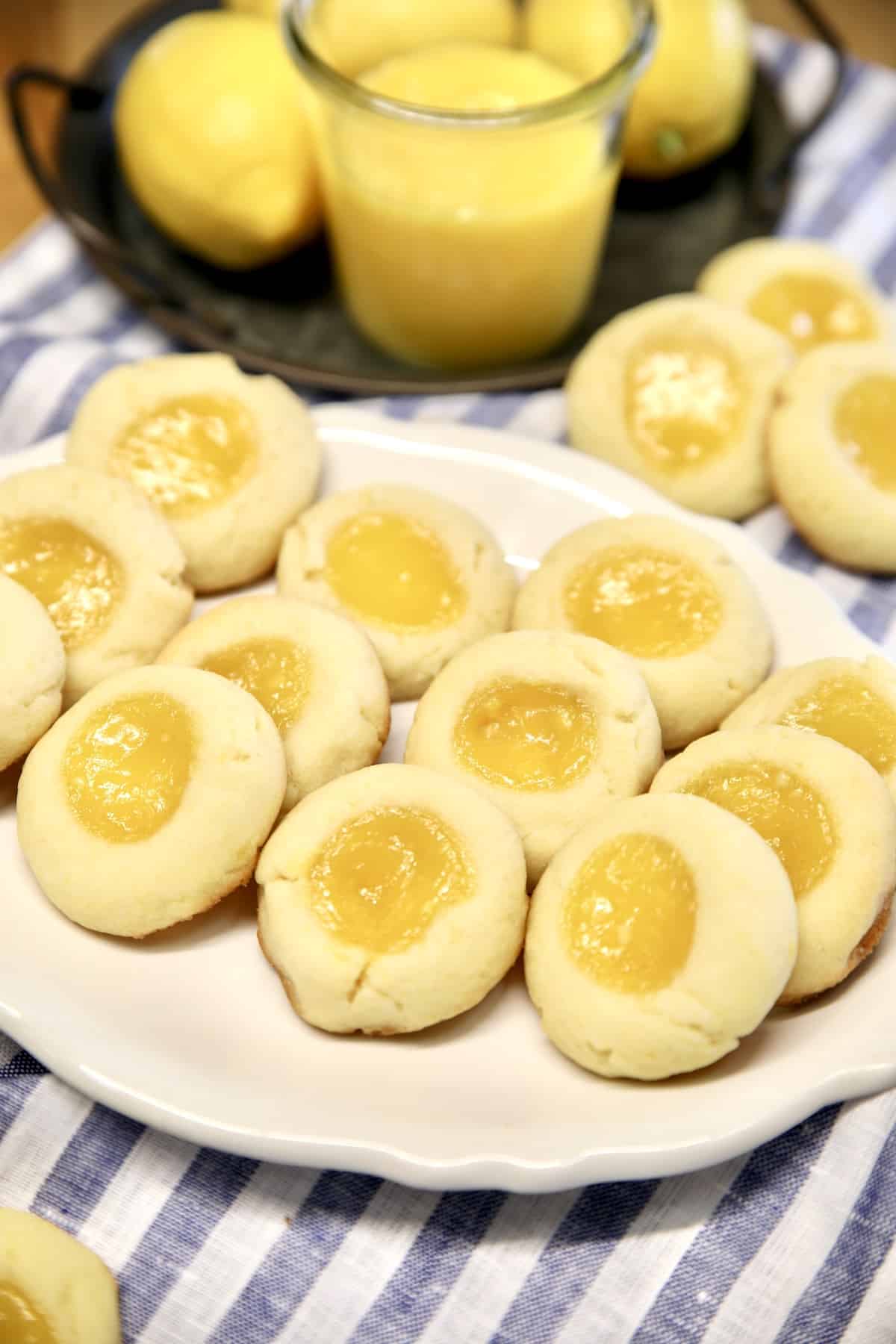 Platter of lemon curd cookies. 