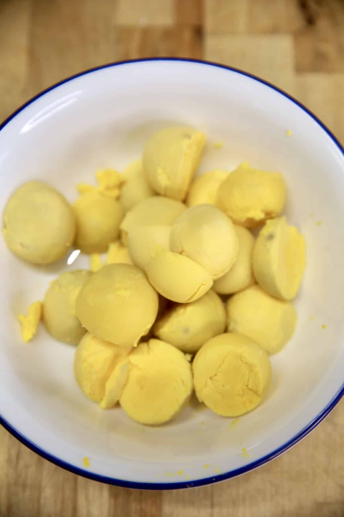 Egg yolks in a bowl.