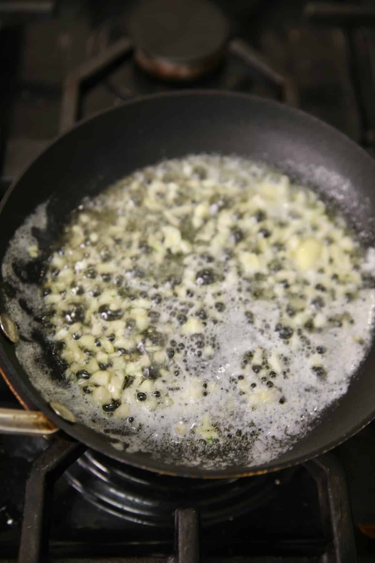 Garlic butter in a small skillet.