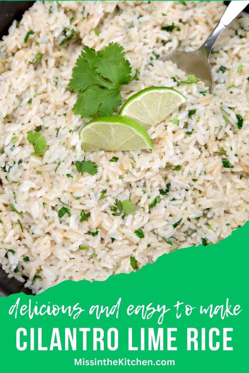 Cilantro Lime Rice with text overlay.