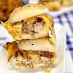 Grilled Steak Sliders with green chile sauce, onions and cheese are a delicious dinner or a great addition to any game day menu.
