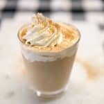 Pumpkin spice mudslide cocktail with whipped cream.