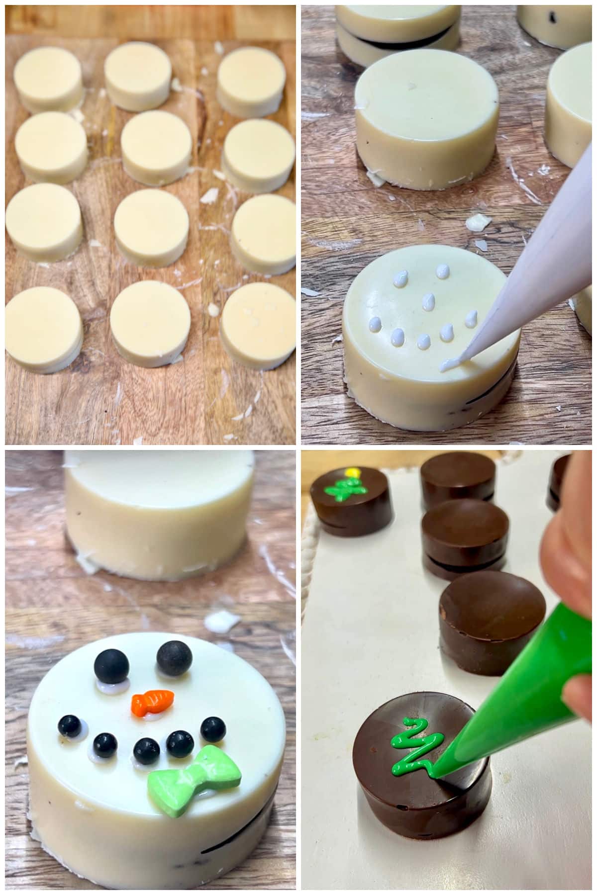 Decorating Dipped Oreo cookies.