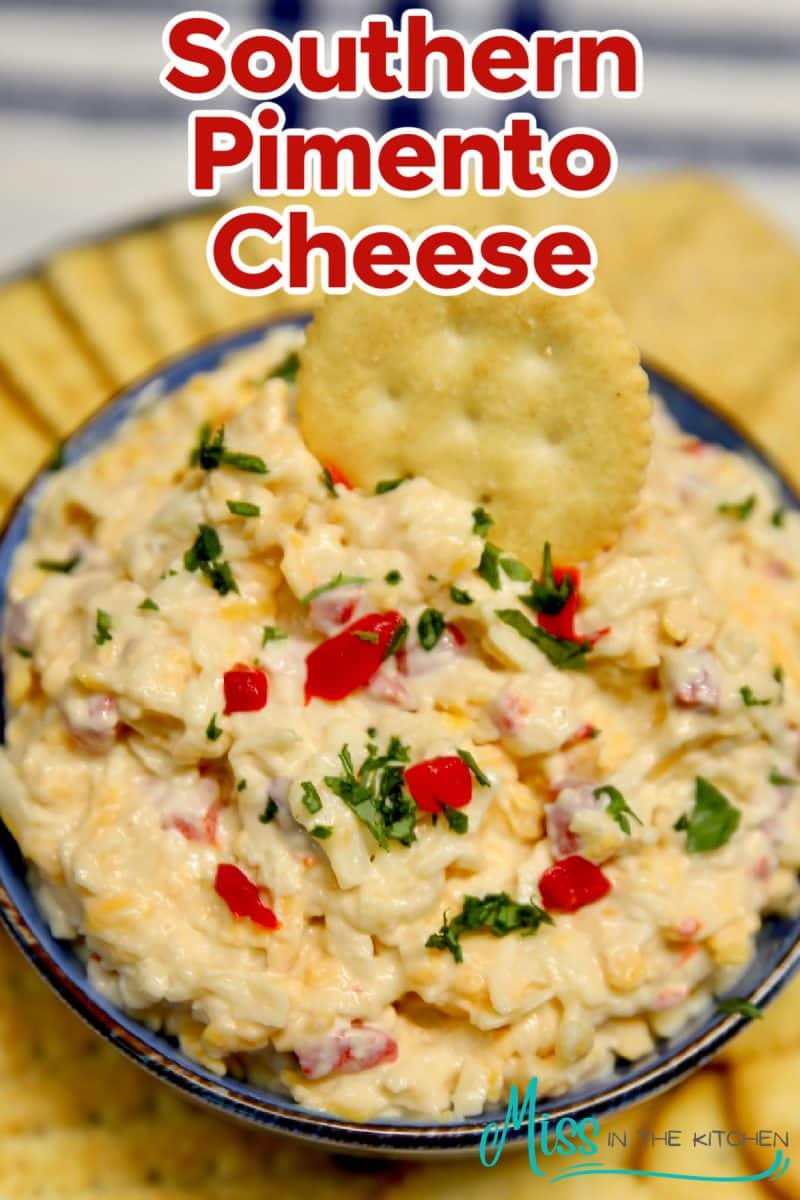 Southern Pimento Cheese appetizer with text overlay.