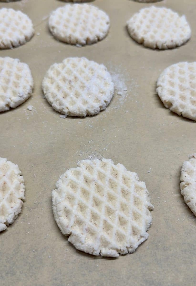 Sugar cookies - stamped before baking.