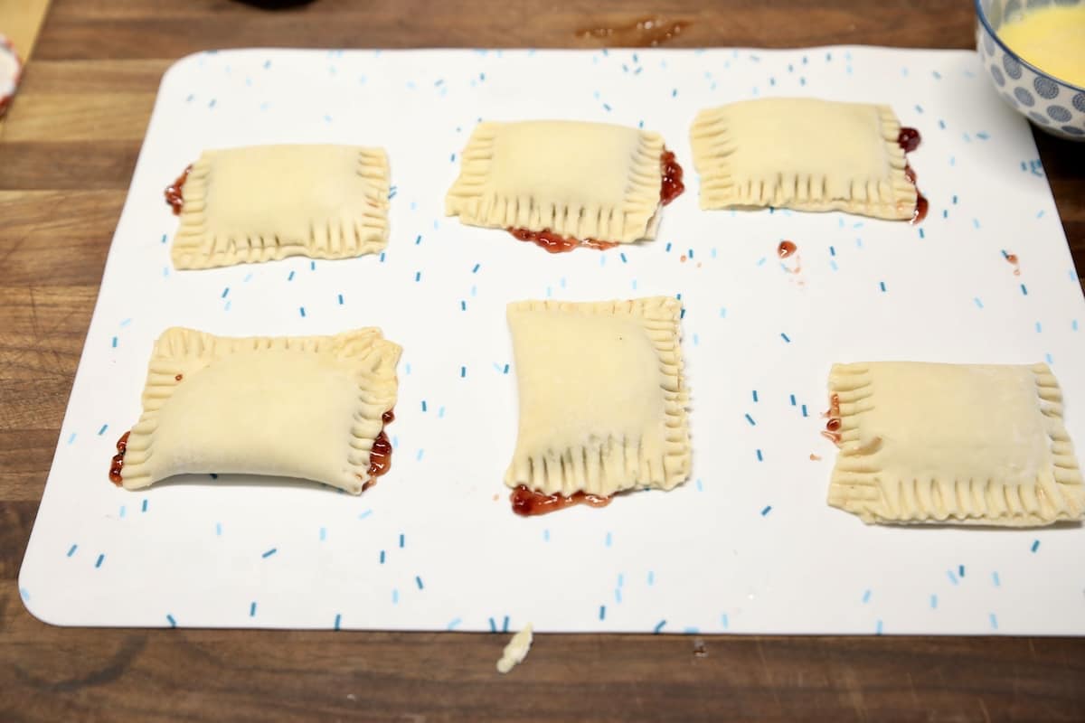 Puff pastry with jam made into toaster strudel.