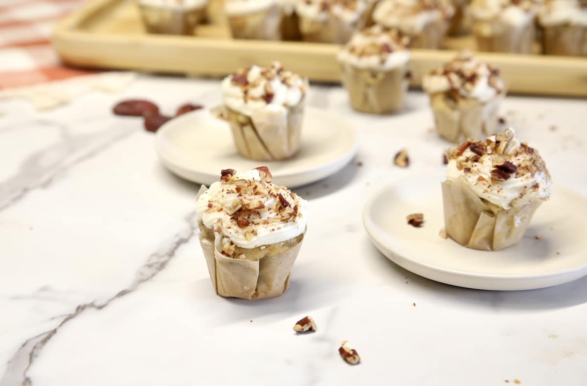 Mini pecan cupcakes. 