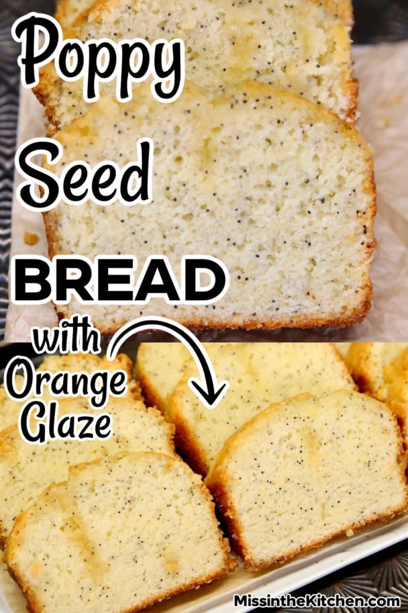 Poppy seed bread with orange glaze collage.