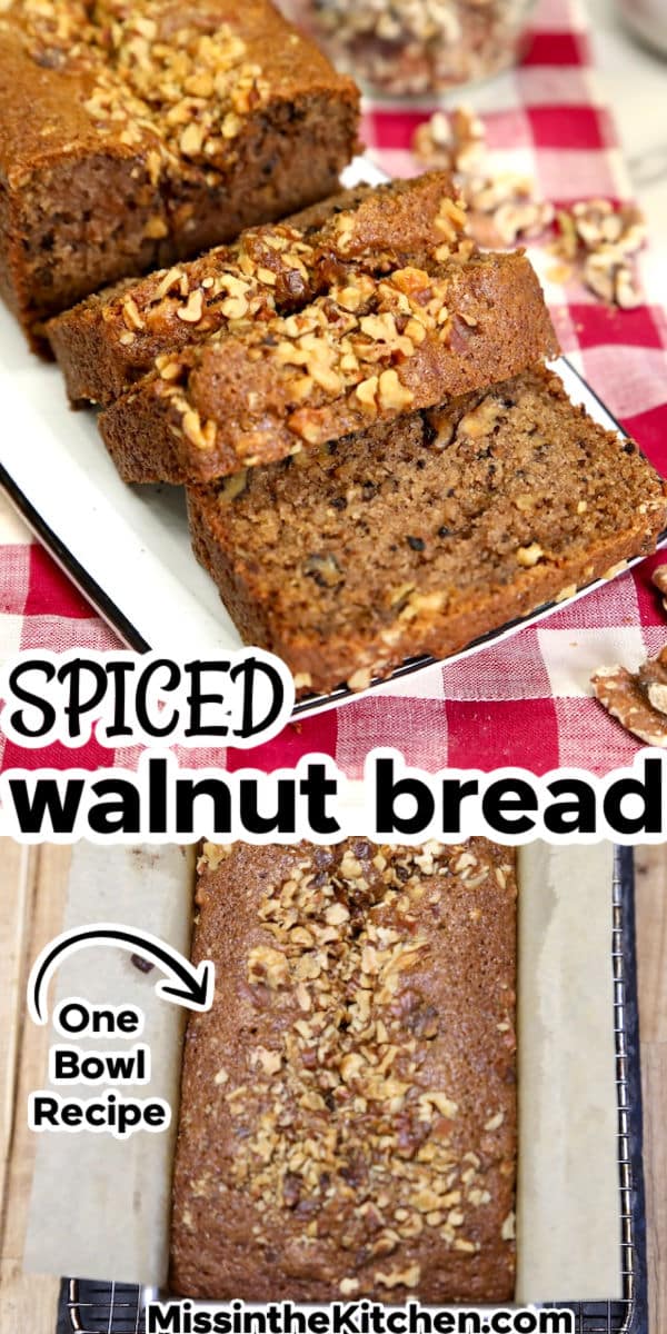 Walnut bread collage- sliced/loaf.