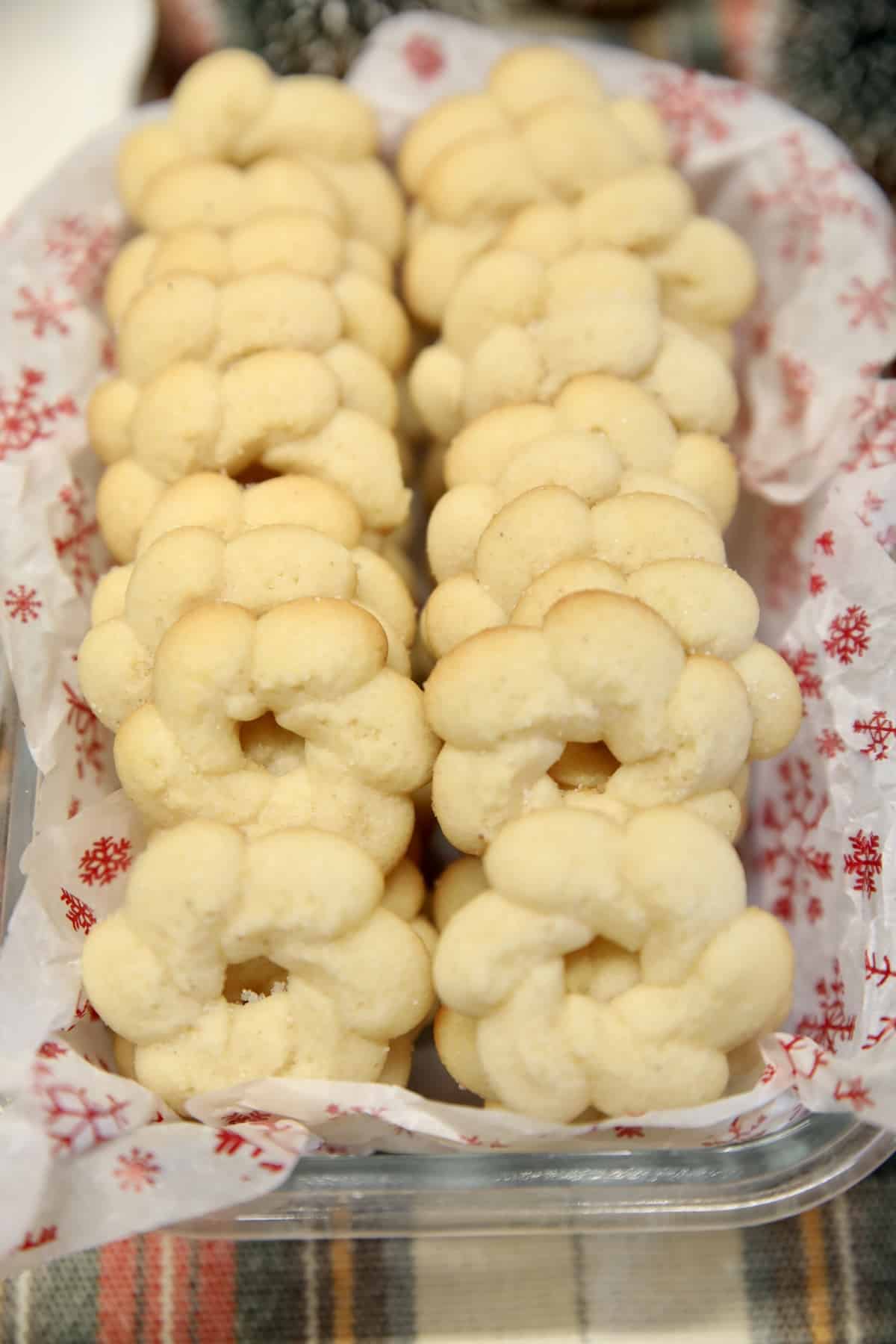 Tray of spritz cookies.