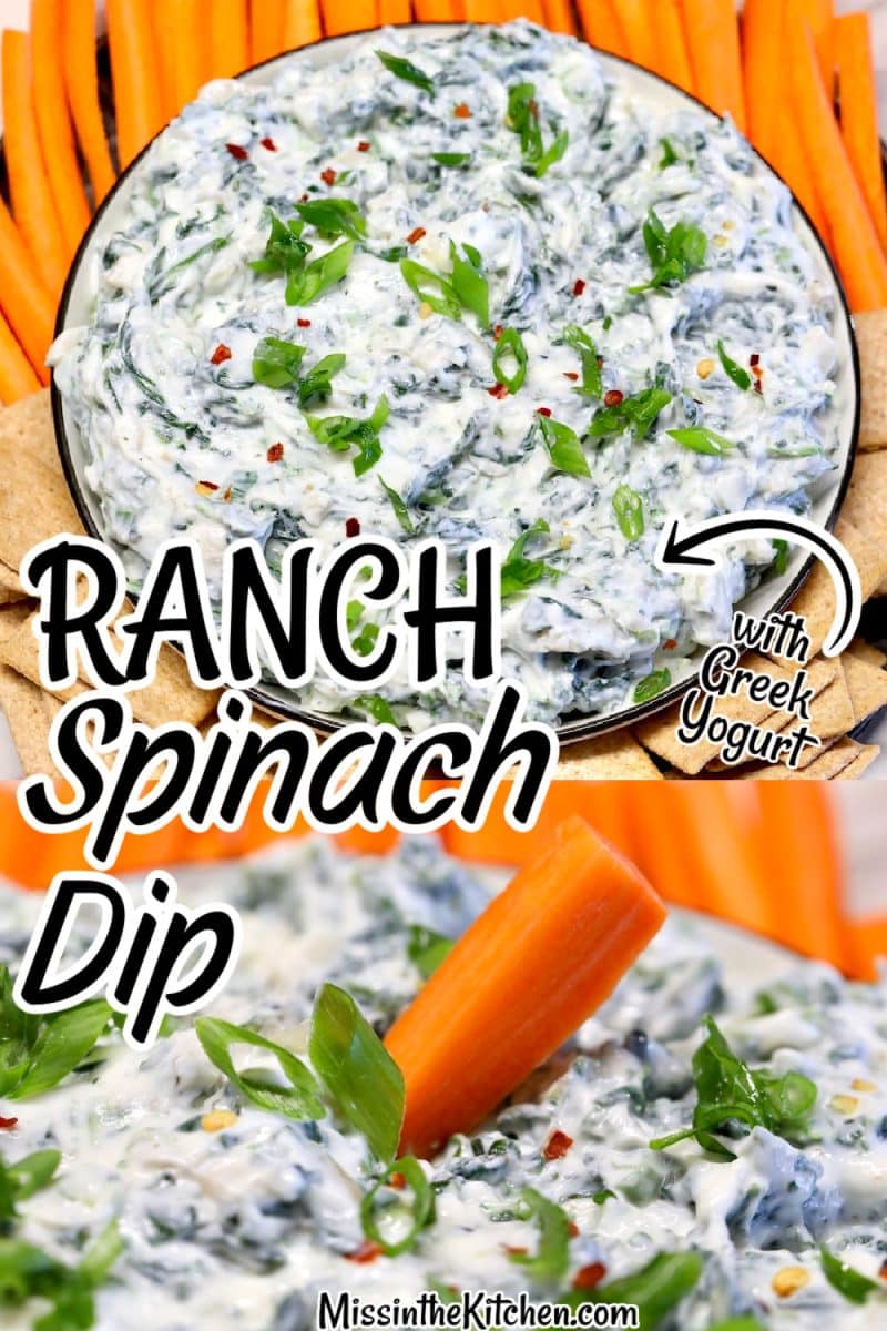 Ranch spinach dip collage.