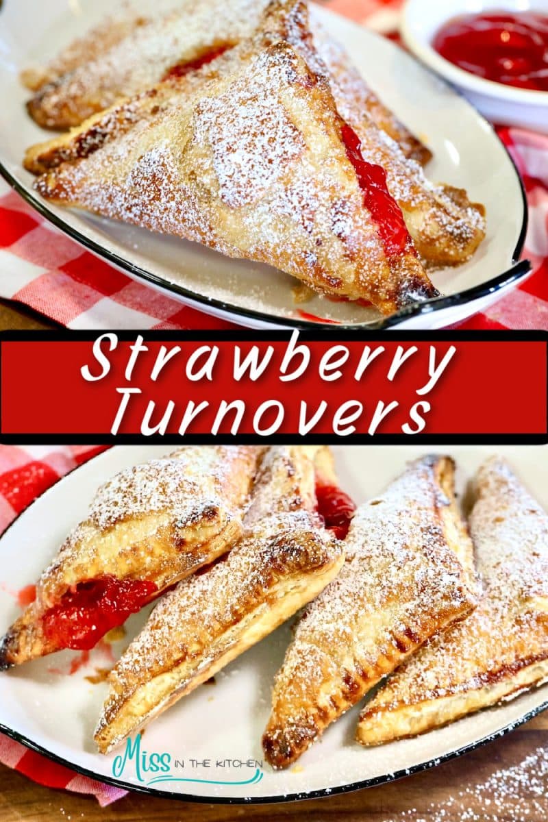 Strawberry turnovers collage - text overlay.