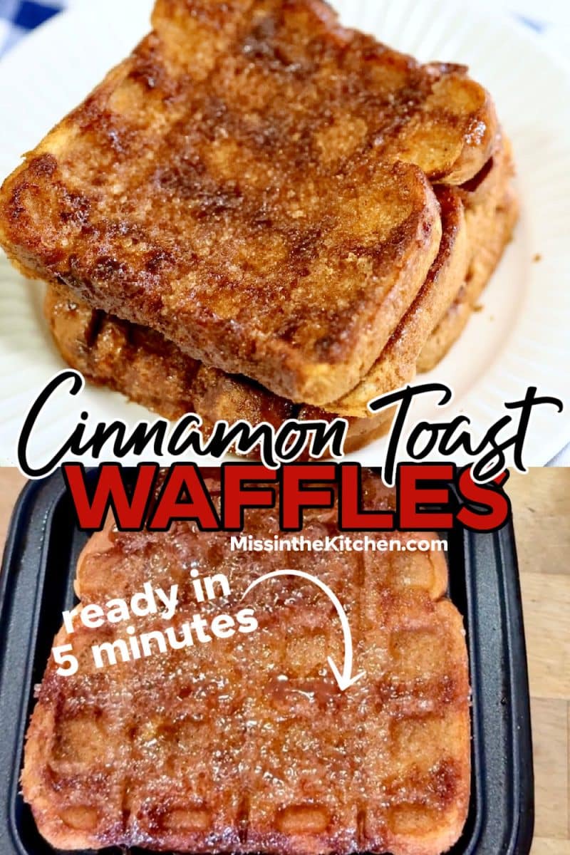 Cinnamon Toast Waffles collage - text overlay.