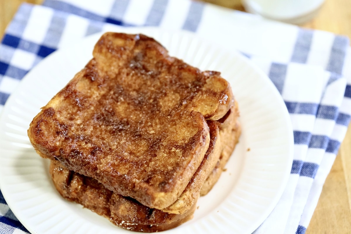 Cinnamon toast slices on a plate.