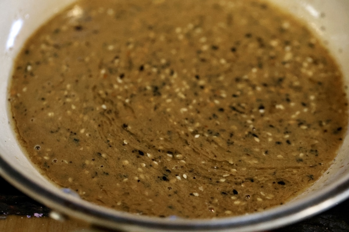 Mustard, butter mixture for cruffins.