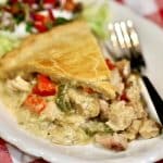 Chicken Fajita Pot Pie slice on a plate.