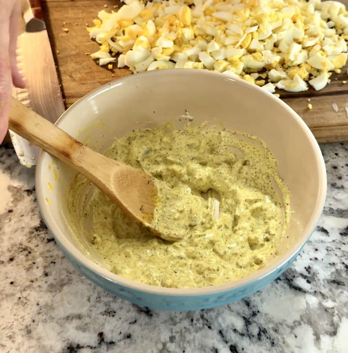 Dressing for ham and egg salad.