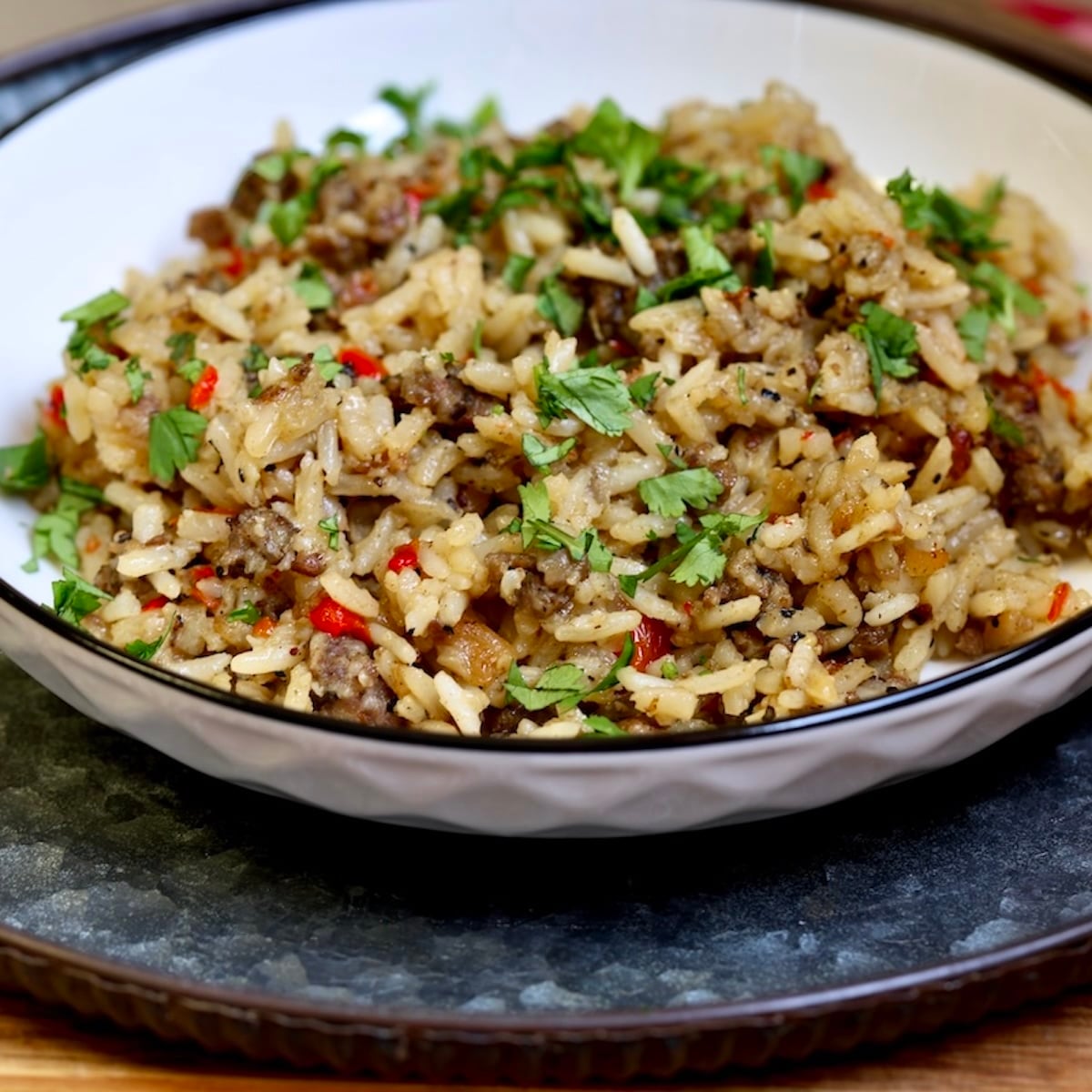 Bowl of dirty rice.